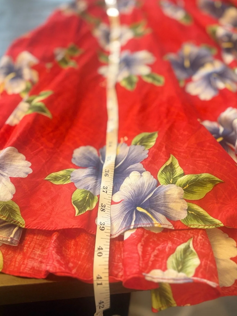 Royal creations made in Hawaii womens XL tropical hibiscus midi dress red cotton - Picture 11 of 15